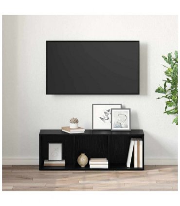 vidaXL TV Cabinet Set Black 72 x 35 x 37 cm Engineered Wood