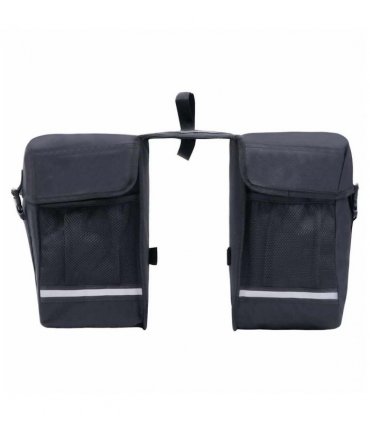 vidaXL Double Bicycle Bag for Pannier Rack Waterproof 35 L Black