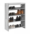 vidaXL Shoe Rack Grey Sonoma 60x25x81 cm Engineered Wood
