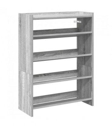 vidaXL Shoe Rack Grey Sonoma 60x25x81 cm Engineered Wood