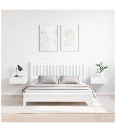 vidaXL Bedside Table 2 pcs White 42 x 32.5 x 40 cm Solid pine wood