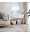 vidaXL Console Table White 114x40x75 cm Solid Wood Pine