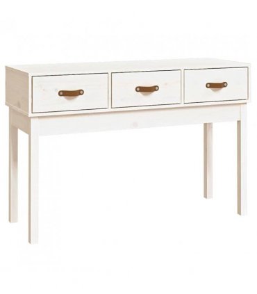 vidaXL Console Table White 114x40x75 cm Solid Wood Pine