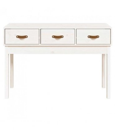 vidaXL Console Table White 114x40x75 cm Solid Wood Pine