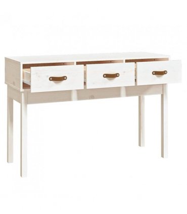 vidaXL Console Table White 114x40x75 cm Solid Wood Pine