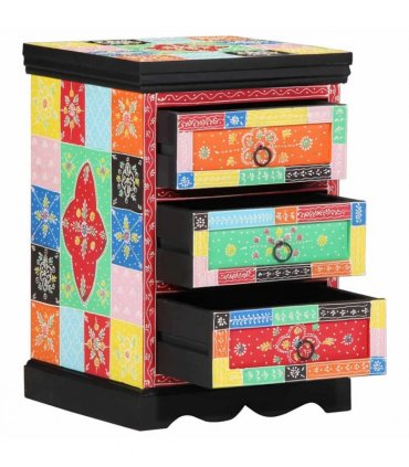vidaXL Drawer Cabinet Multicolour 40 x 40 x 60 cm Solid Mango Wood