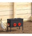 vidaXL Chicken Feeder 2 pcs Black 41.5 x 20.5 x 33 cm
