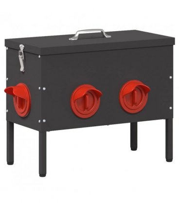 vidaXL Chicken Feeder 2 pcs Black 41.5 x 20.5 x 33 cm