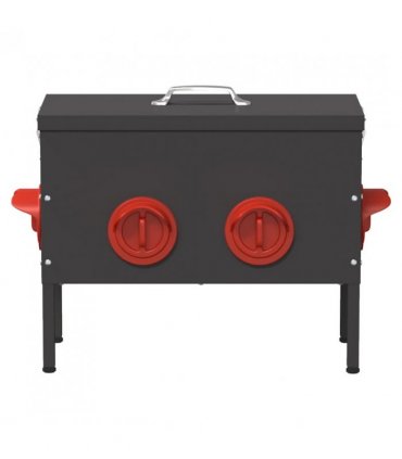 vidaXL Chicken Feeder 2 pcs Black 41.5 x 20.5 x 33 cm