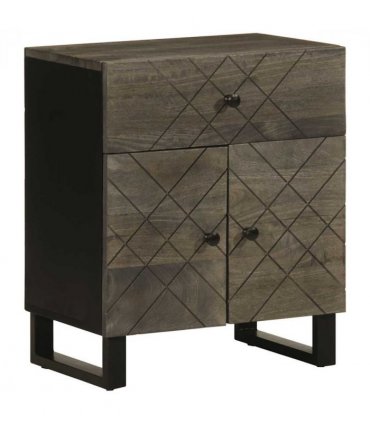 vidaXL Bedside Cabinet Black 50x33x60 cm Solid Wood Mango
