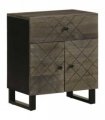 vidaXL Bedside Cabinet Black 50x33x60 cm Solid Wood Mango