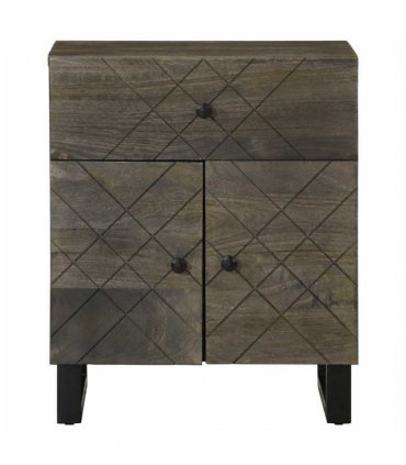 vidaXL Bedside Cabinet Black 50x33x60 cm Solid Wood Mango