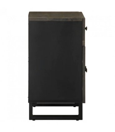 vidaXL Bedside Cabinet Black 50x33x60 cm Solid Wood Mango