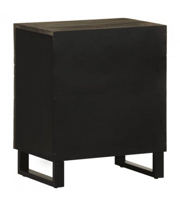 vidaXL Bedside Cabinet Black 50x33x60 cm Solid Wood Mango
