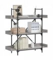 vidaXL Bookcase 3-Tier Grey Sonoma 100x33x108.5 cm Engineered Wood