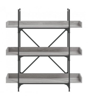 vidaXL Bookcase 3-Tier Grey Sonoma 100x33x108.5 cm Engineered Wood