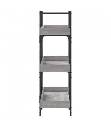 vidaXL Bookcase 3-Tier Grey Sonoma 100x33x108.5 cm Engineered Wood