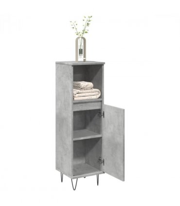 vidaXL Bathroom Cabinet Concrete Grey 30x30x100 cm Engineered Wood