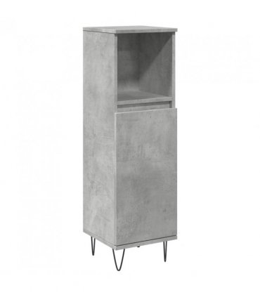 vidaXL Bathroom Cabinet Concrete Grey 30x30x100 cm Engineered Wood