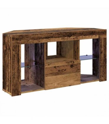 vidaXL Corner LED TV Cabinet Old Wood 100 x 40 x 50 cm Engineered Wood