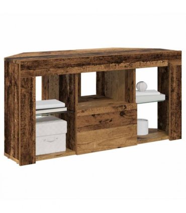 vidaXL Corner LED TV Cabinet Old Wood 100 x 40 x 50 cm Engineered Wood