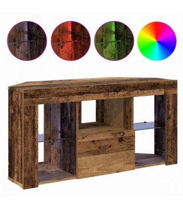 vidaXL Corner LED TV Cabinet Old Wood 100 x 40 x 50 cm Engineered Wood