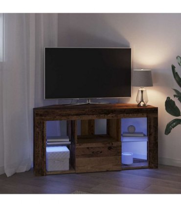 vidaXL Corner LED TV Cabinet Old Wood 100 x 40 x 50 cm Engineered Wood