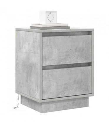 vidaXL Bedside Cabinet 2 pcs Concrete Grey 39 x 34.5 x 50 cm