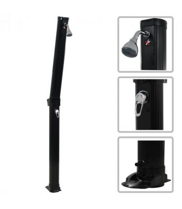 vidaXL Foldable Solar Shower Black 214 cm 23 L