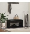 vidaXL Hall Bench Black Oak 83 x 38 x 45 cm Engineered Wood and Fabric