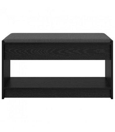 vidaXL Hall Bench Black Oak 83 x 38 x 45 cm Engineered Wood and Fabric