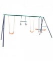 vidaXL Swing Set with Gymnastic Rings and 4 Seats Steel