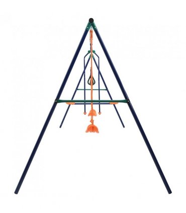 vidaXL Swing Set with Gymnastic Rings and 4 Seats Steel