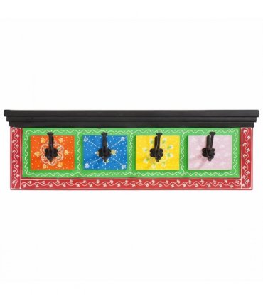 vidaXL Coat Rack Black 80 x 25 x 2 cm Solid Mango Wood