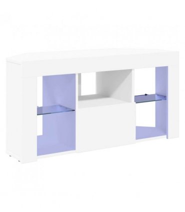 vidaXL Corner LED TV Cabinet White 100 x 40 x 50 cm Engineered Wood