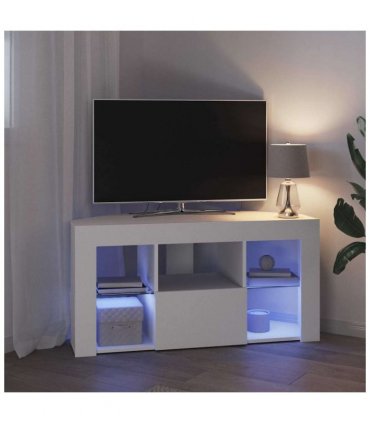 vidaXL Corner LED TV Cabinet White 100 x 40 x 50 cm Engineered Wood