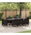 vidaXL Garden Table Brown 250 x 100 x 73 cm Poly Rattan
