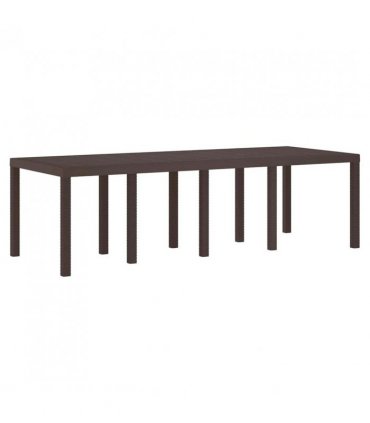 vidaXL Garden Table Brown 250 x 100 x 73 cm Poly Rattan