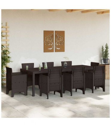 vidaXL Garden Table Brown 250 x 100 x 73 cm Poly Rattan
