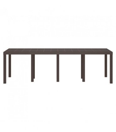 vidaXL Garden Table Brown 250 x 100 x 73 cm Poly Rattan