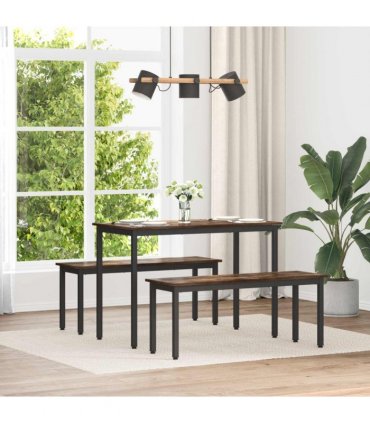 vidaXL Bench Smoke Oak 110 x 35 x 45 cm Engineered Wood
