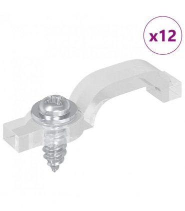 vidaXL LED Strip Clips 12 pcs Transparent 23.8 x 7.3 x 4.3 mm