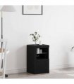 vidaXL LED Sideboard Black Oak 41 x 37 x 67 cm Engineered Wood