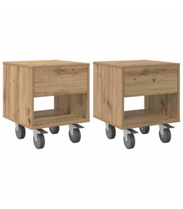 vidaXL Bedside Table 2 pcs Artisan Oak 40.5 x 40 x 48 cm