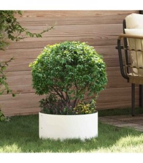 vidaXL Planter Ring White 40 x 40 x 20 cm Cold-rolled Steel