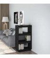 vidaXL Book Cabinet/Room Divider Black 60x35x103 cm Solid Wood Pine