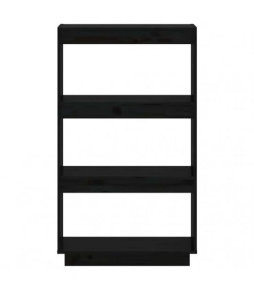 vidaXL Book Cabinet/Room Divider Black 60x35x103 cm Solid Wood Pine