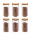 vidaXL Storage Glass Jars with Cork Lid 6 pcs 1400 ml