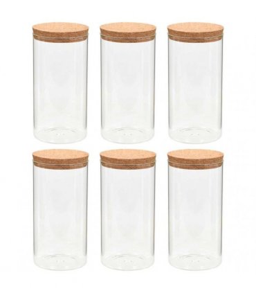 vidaXL Storage Glass Jars with Cork Lid 6 pcs 1400 ml