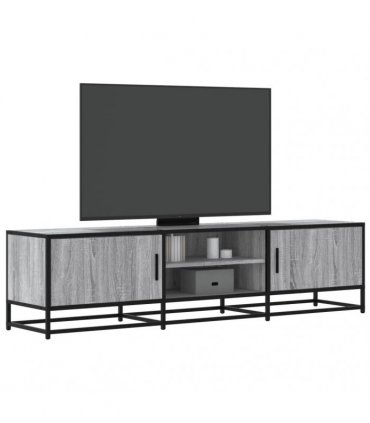 vidaXL TV Cabinet Grey Sonoma 160x35x41 cm Engineered Wood and Metal